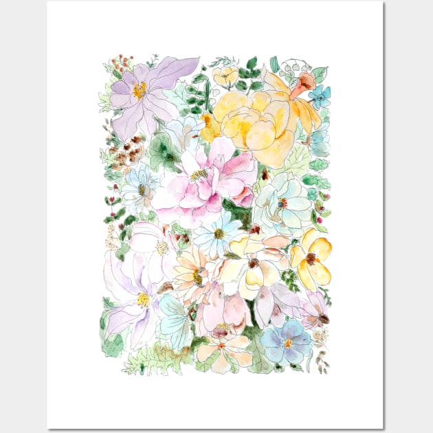 flowers and leaves arrangement 2021 Wall Art by colorandcolor